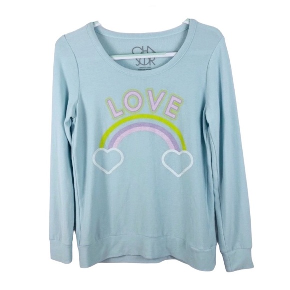 Chaser Love Heart Rainbow Sweatshirt Flaw - Picture 1 of 8